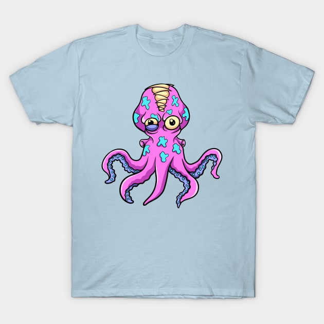 pink octopus zombie T-Shirt by yudabento